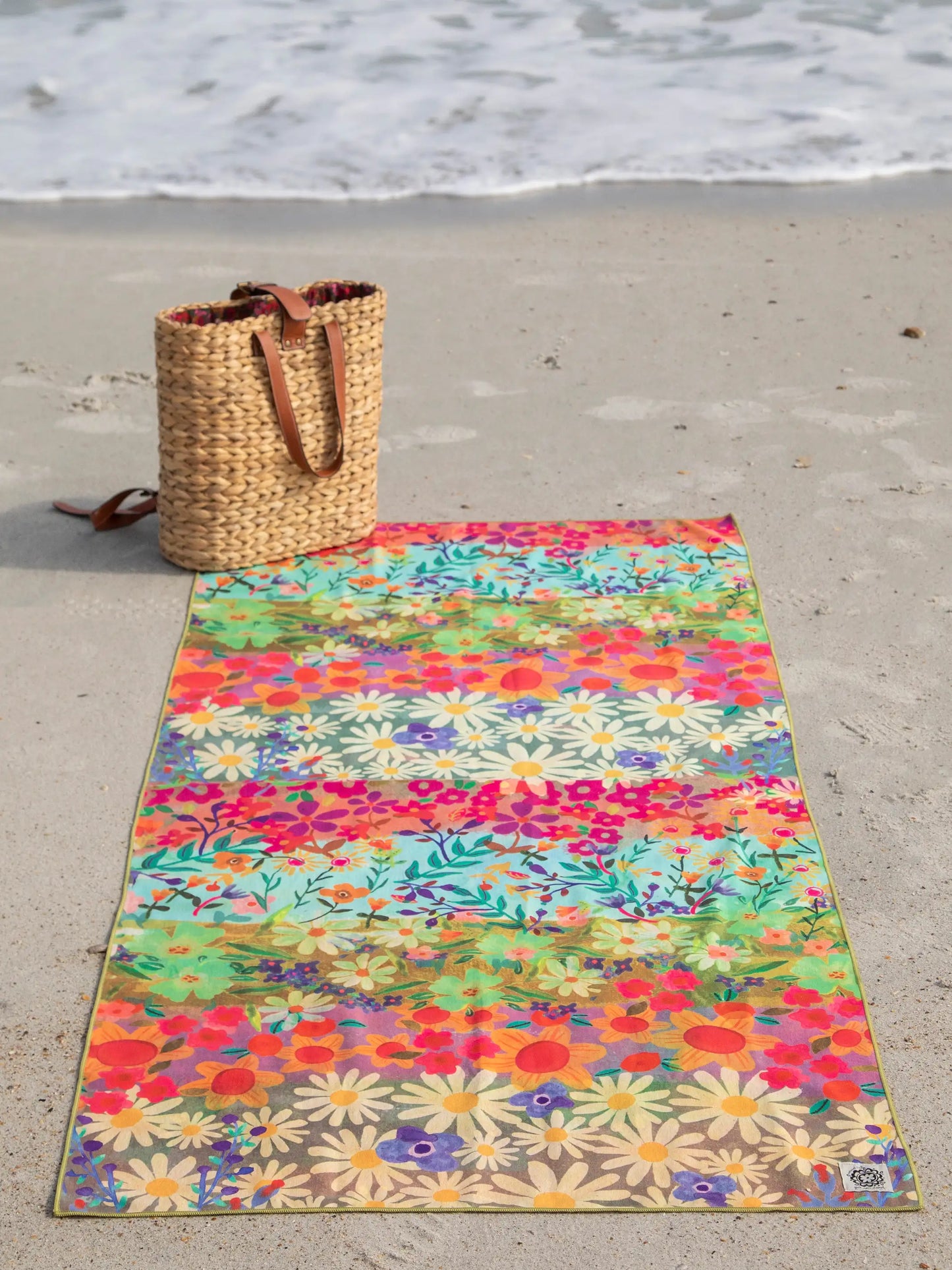 Double-Sided Microfiber Beach Towel - Happy Place