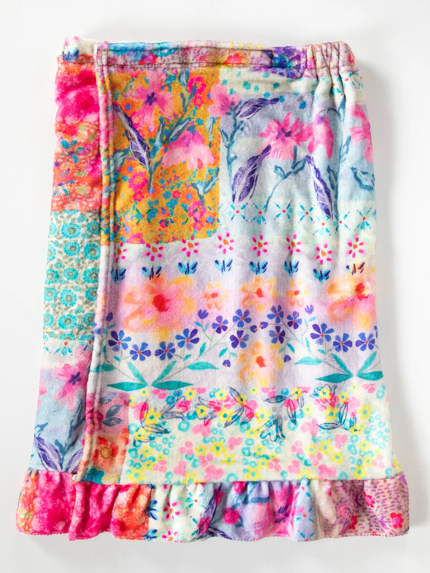 Shower Body Towel Wrap - Pink Watercolor Patchwork