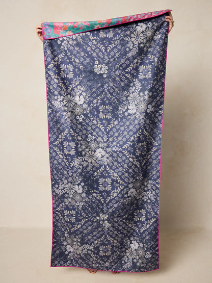 Double-Sided Microfiber Beach Towel - Diamond Bandana Navy
