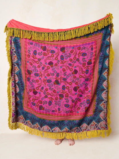 XL Shabana Beach Towel - Hot Pink Borders