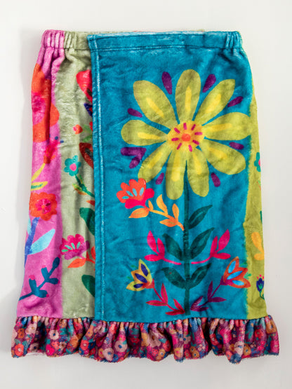 Shower Body Towel Wrap - Teal Flowers