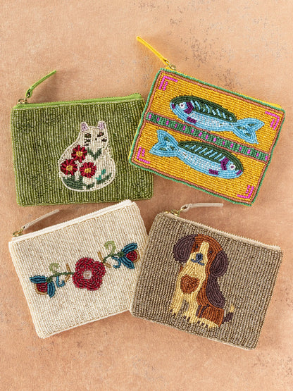 Beaded Coin Purse - Fish