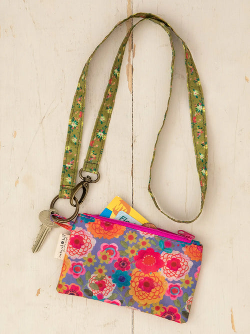 Zip Pouch Lanyard - Greylac Garden
