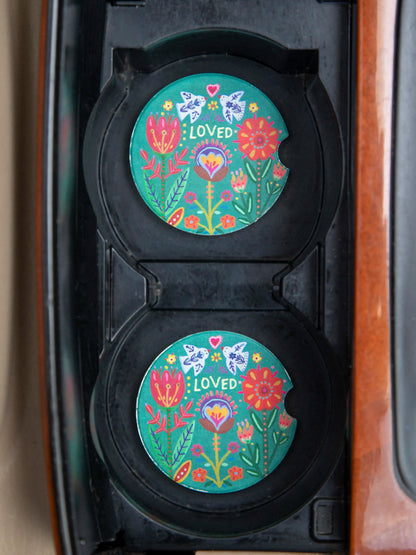 Car Coasters, Set of 2 - Loved