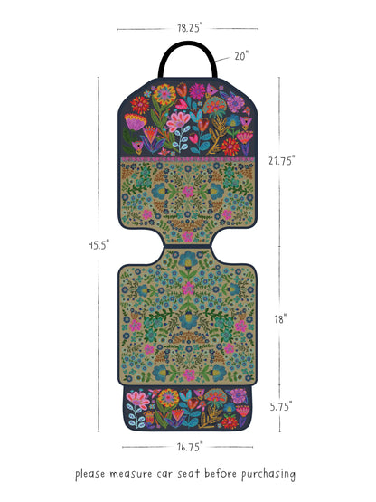Car Seat Protector - Teal Navy Floral