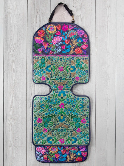 Car Seat Protector - Teal Navy Floral