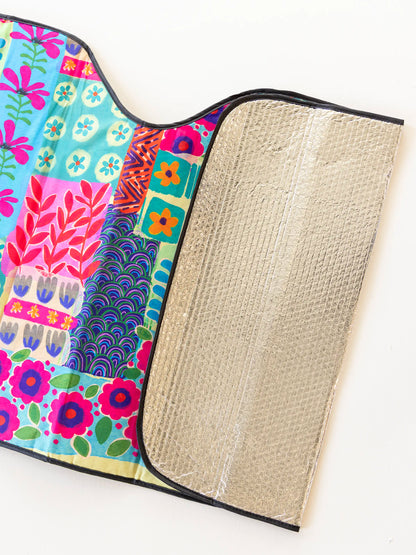 Car Sun Shade - Turquoise Patchwork