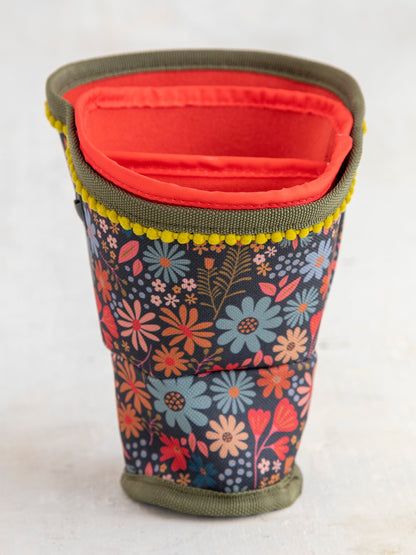 Car Cup Holder Organizer - Dark Blue Daisies