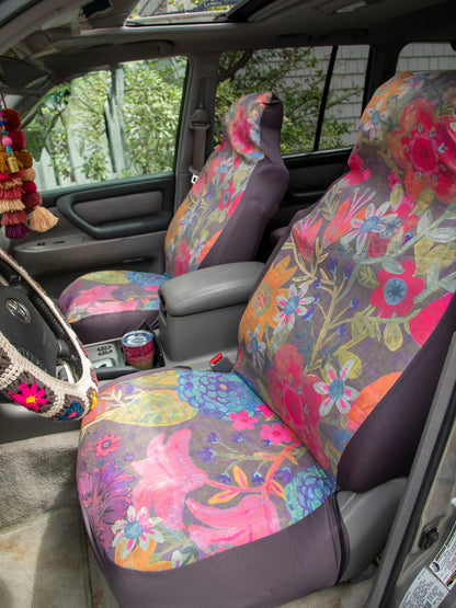 Front Car Seat Cover, Set of 2 - Vintage Floral