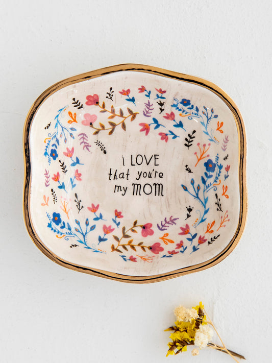 Antiqued Trinket Bowl - Mom