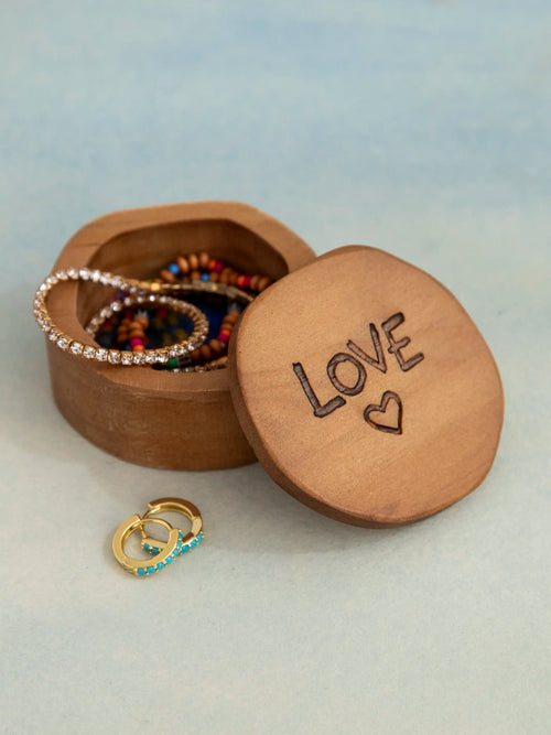 Sentiment Wooden Keepsake Box - Love Heart