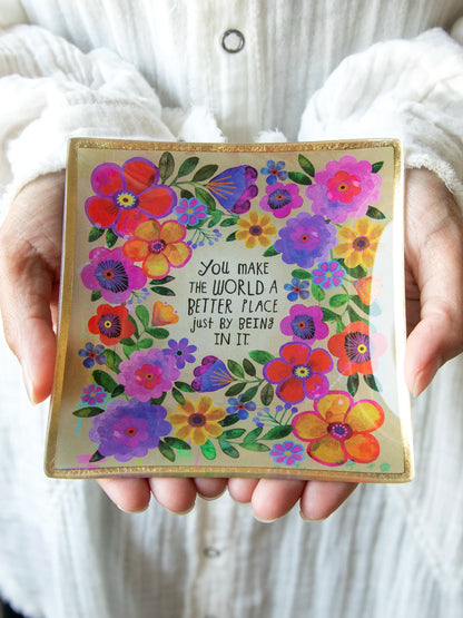 Glass Tray - You Make The World Better