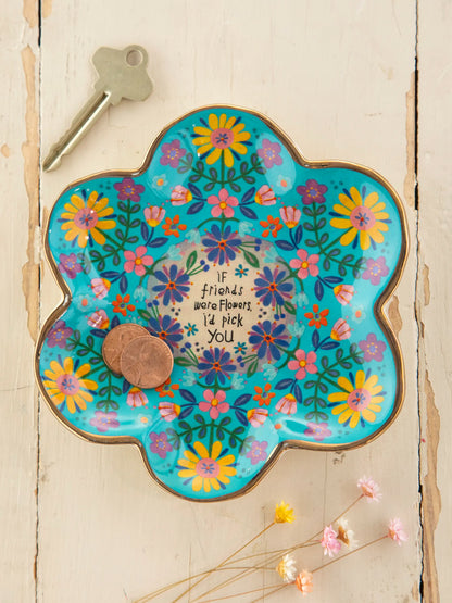Shaped Ceramic Trinket Dish - If Friends Were Flowers