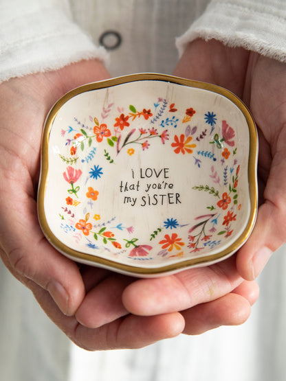 Antiqued Trinket Bowl - Sister