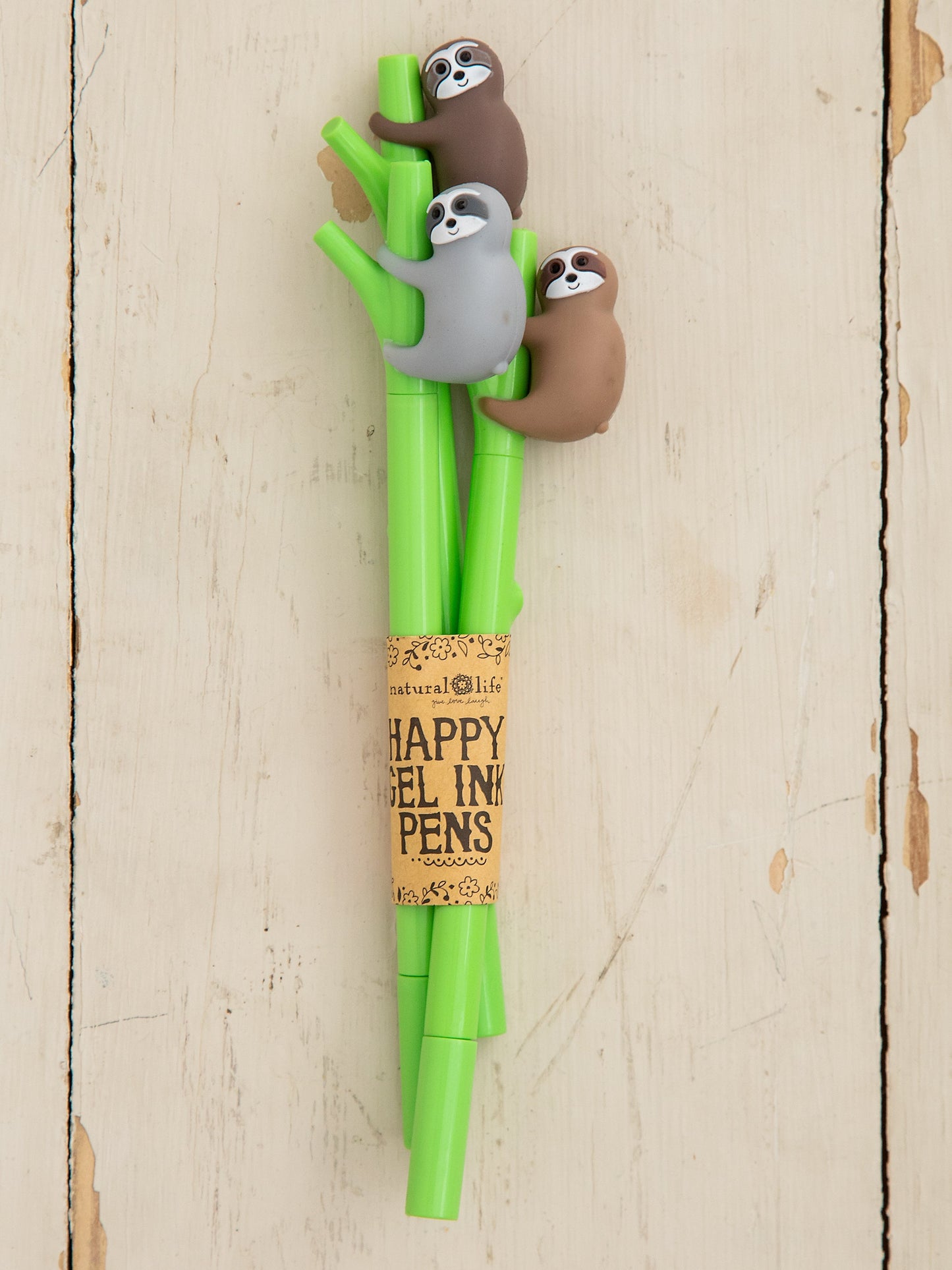 Happy Gel Ink Pens, Set of 3 - Sloth