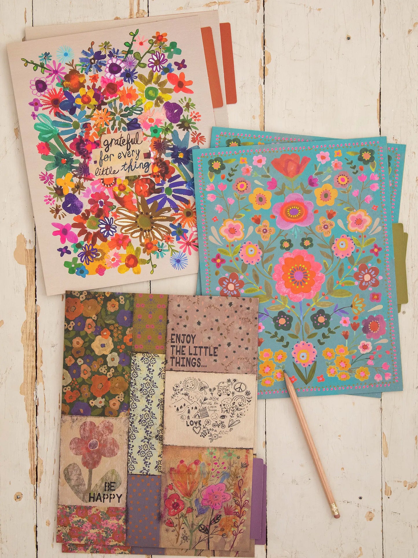 Colorful File Folders, Set of 6 - Grateful