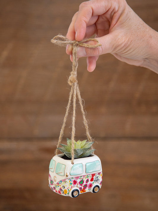 Faux Succulent Car Charm - Van