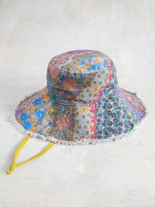 Sandy Days Bucket Hat- Folk Flower Patchwork