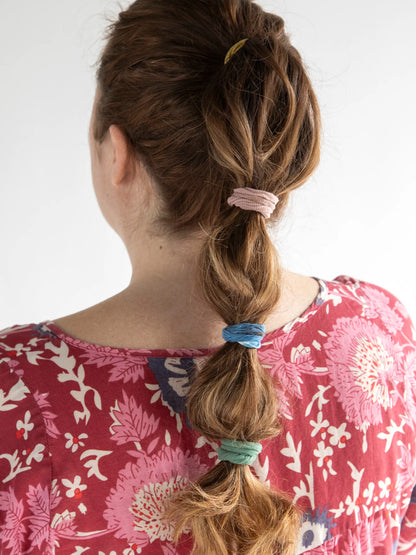 On The Run Hair Tie, Set of 8 - Dusty Blue