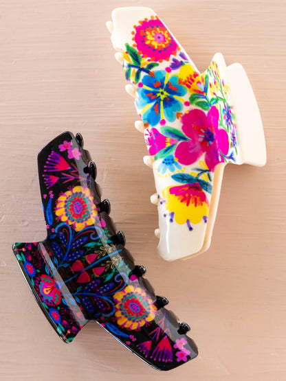 Everyday Hair Claw - Cream Floral