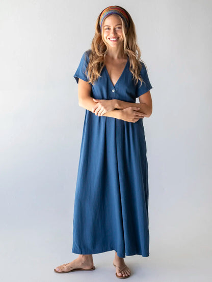 Avery Wide-Leg Jumpsuit - Indigo