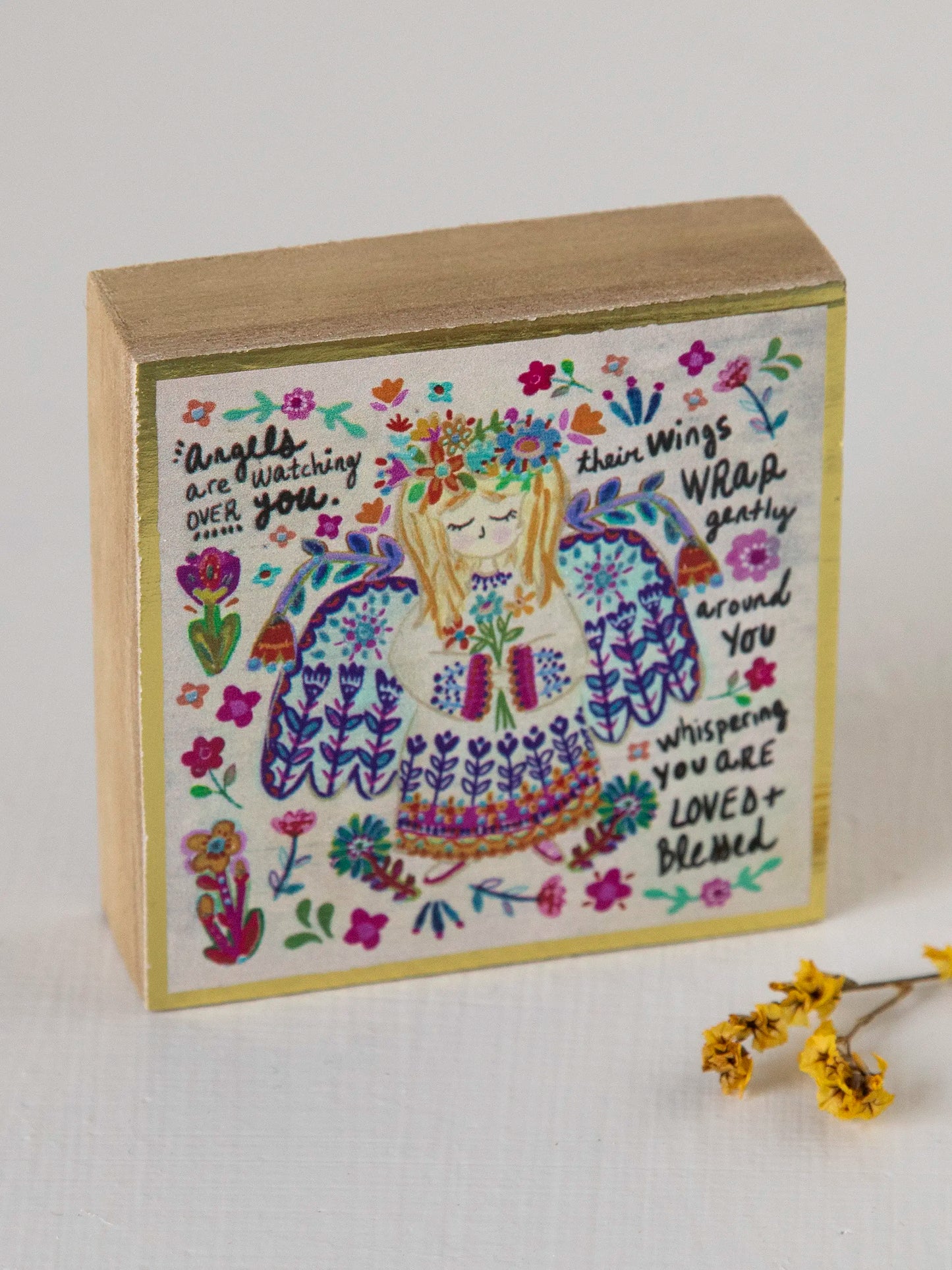 Tiny Block Keepsake - Angels Watching