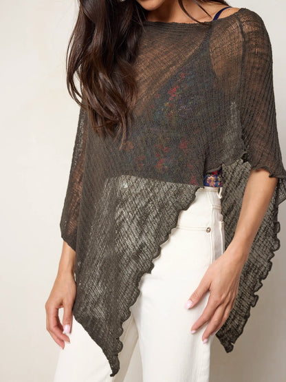 Lightweight Layering Poncho - Charcoal