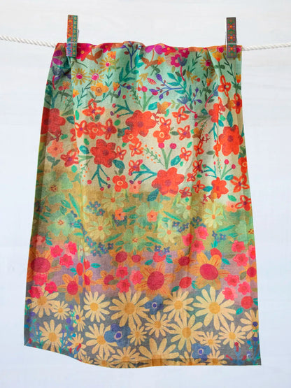 Cotton Dish Towel - Wildflower Border