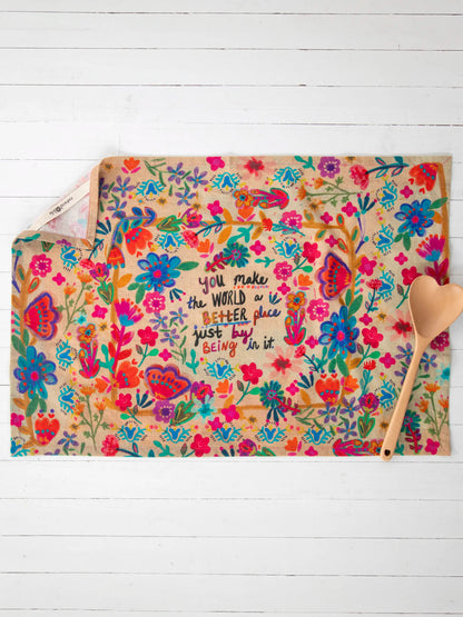 Cotton Dish Towel - Make The World A Better Place