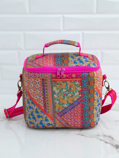 On The Go Lunch Tote - Folk Flower Patchwork