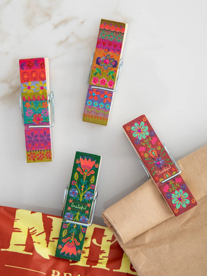 Bag Clips, Set of 4 - Thankful