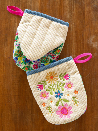 Embroidered Mini Oven Mitt, Set of 2