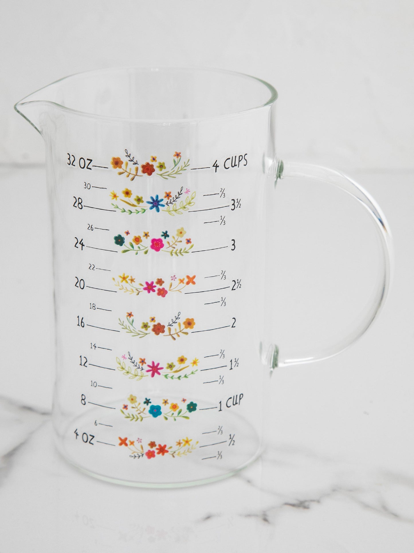 Hand Blown Glass Measuring Cup