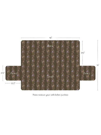 Mom's Favorite Sofa Cover - Chocolate Dahlia Rows