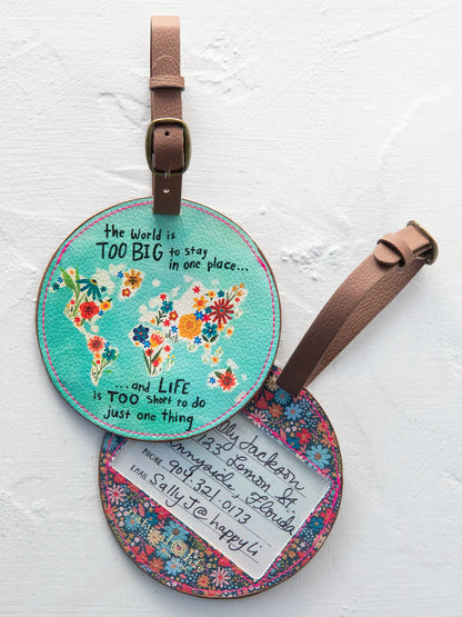 Travel Happy Luggage Tag - Life Is Too Short