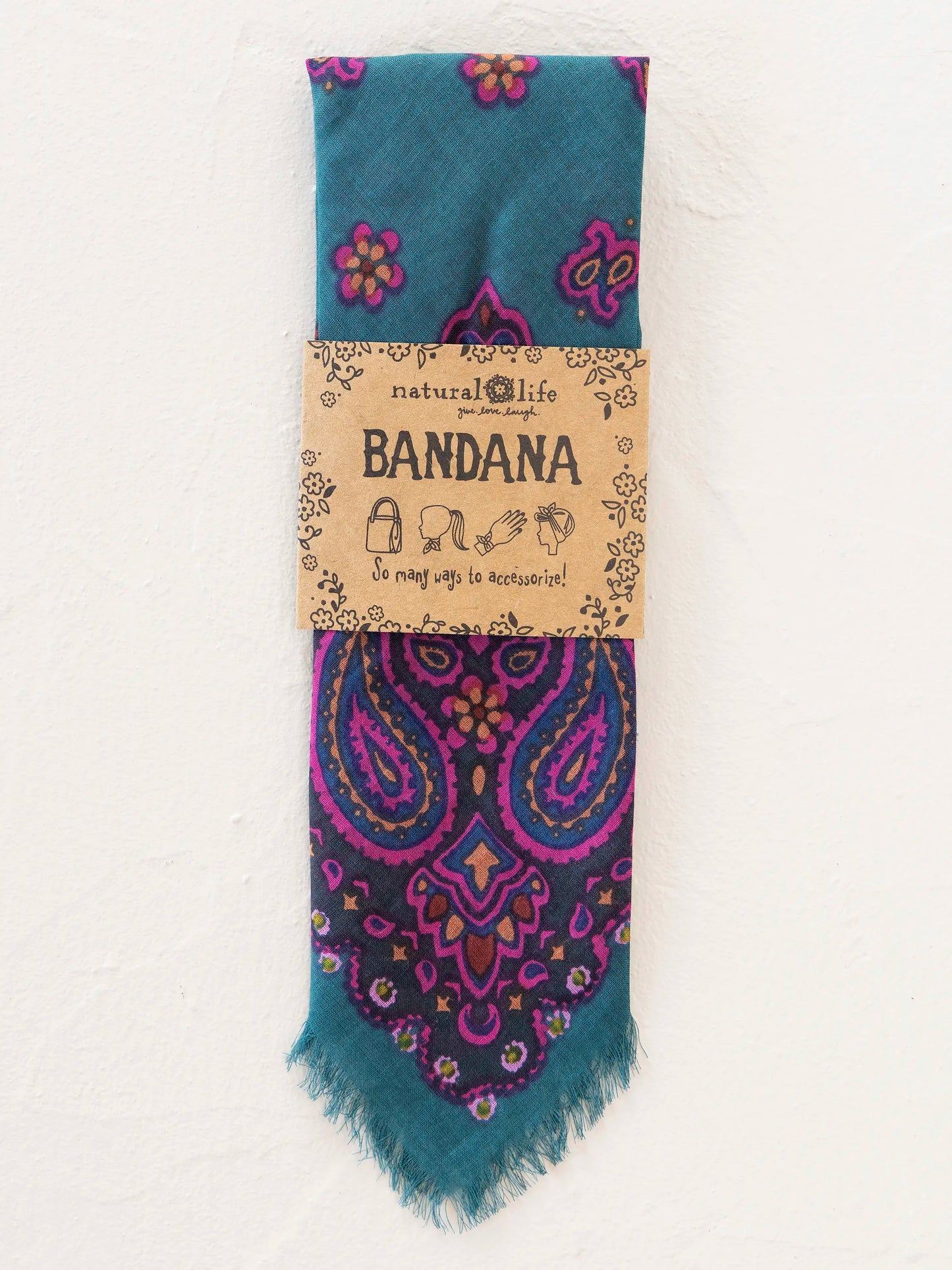 Printed Cotton Bandana - Charcoal Brimfield