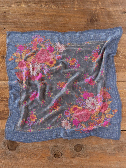 Boho Bandana Scarf - English Garden Charcoal