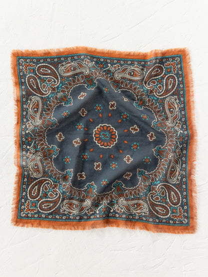 Printed Cotton Bandana - Classic Charcoal