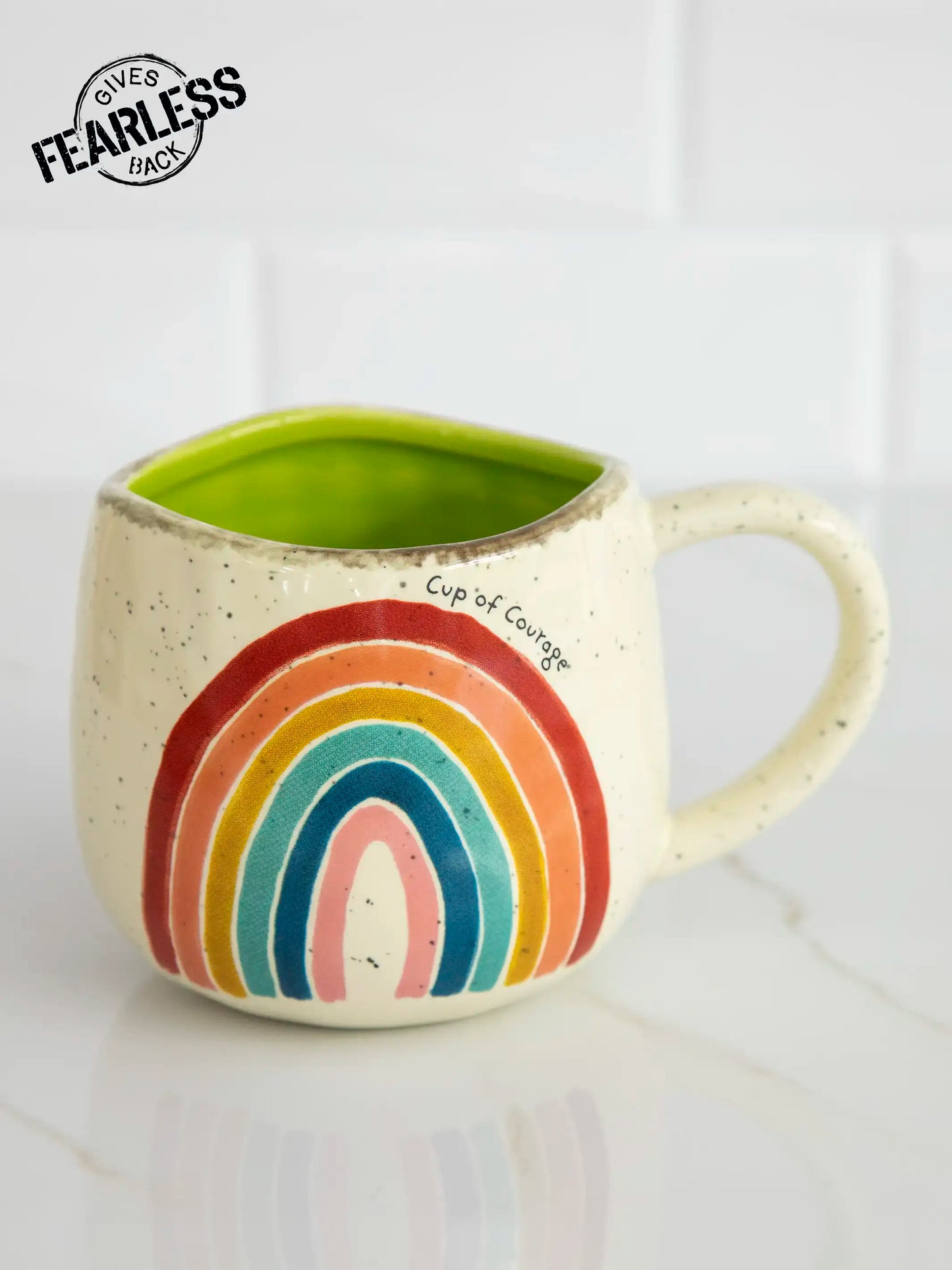 Artisan Rainbow Coffee Mug - Cup of Courage