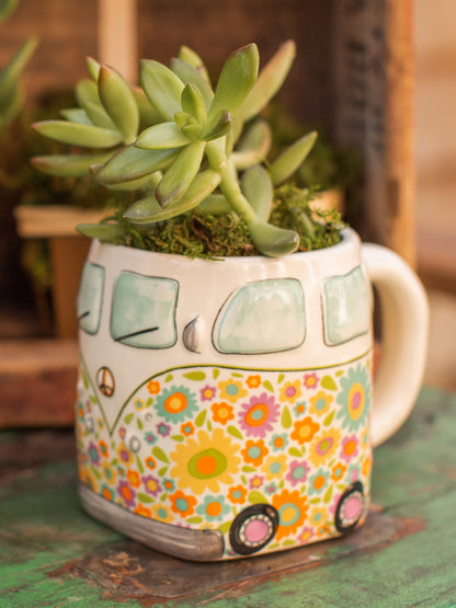 Folk Art Coffee Mug - Daisy The Van