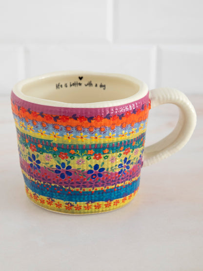 Peek-A-Boo Coffee Mug - Border Print Dog