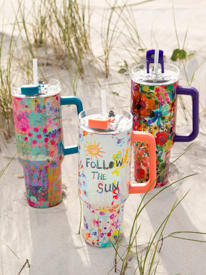 Mega 40oz Tumbler - Bright Floral Garden