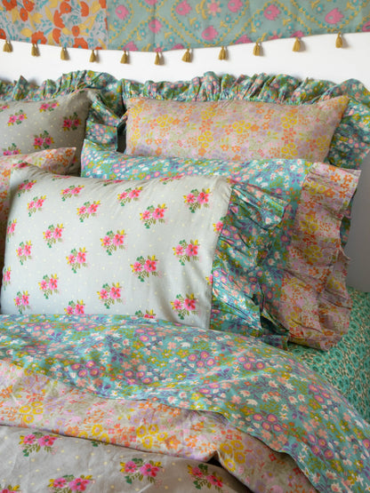 Reversible Ruffle Cotton Duvet Cover - Nora