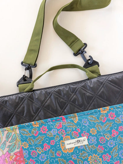 Picnic Blanket Tote - Bright Patchwork Zinnias