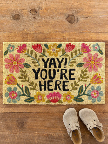 Bungalow Doormat - Cream Yay You're Here