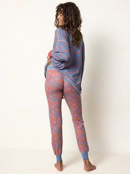 Mix & Match Waffle Long Johns - Mauve Garden Floral