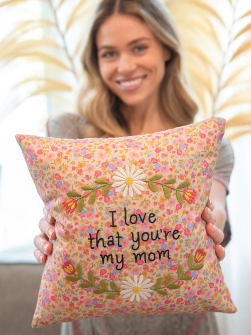 Embroidered Giving Pillow - Mom