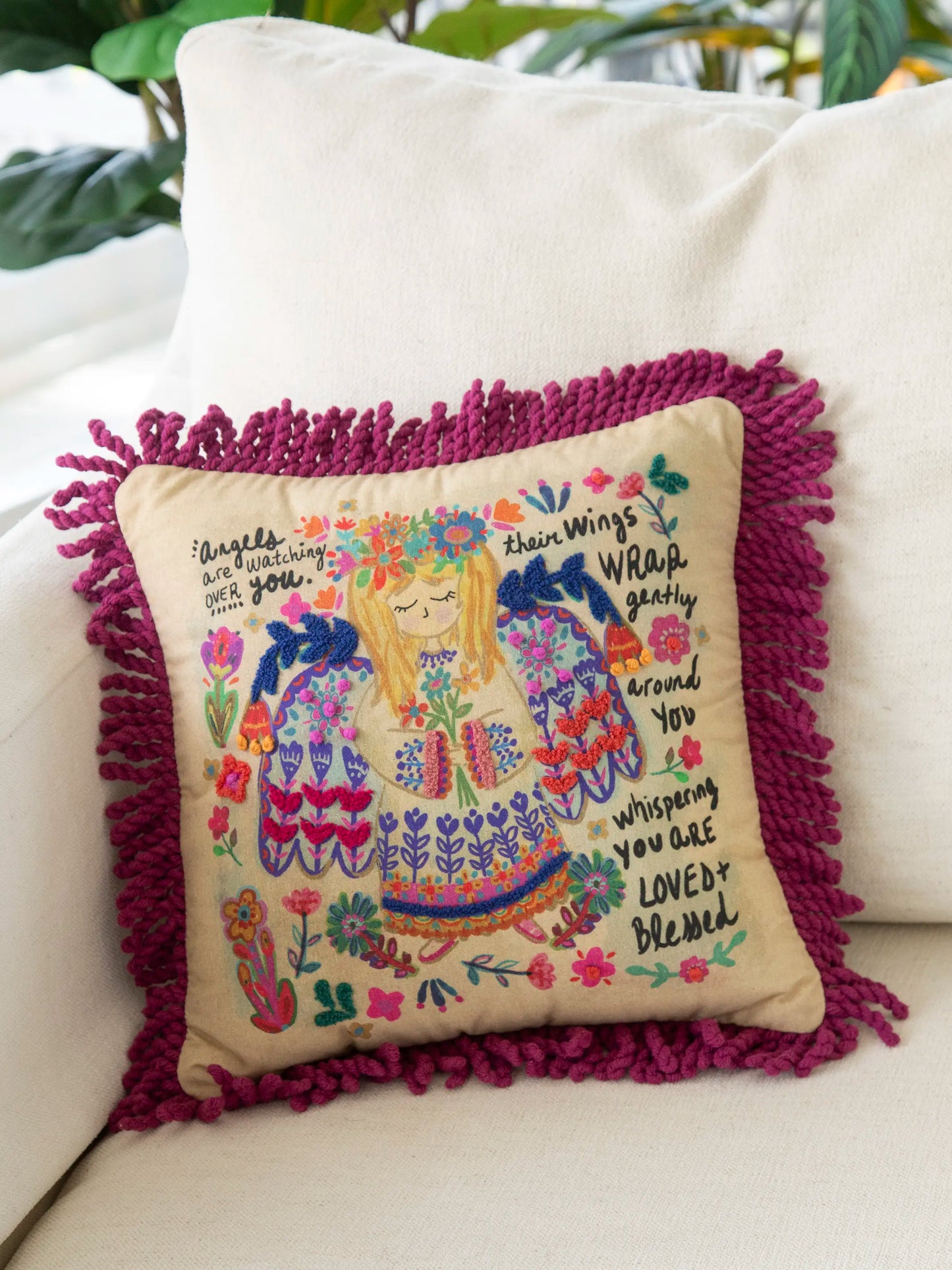 Tufted Boho Pillow - Angels Watching