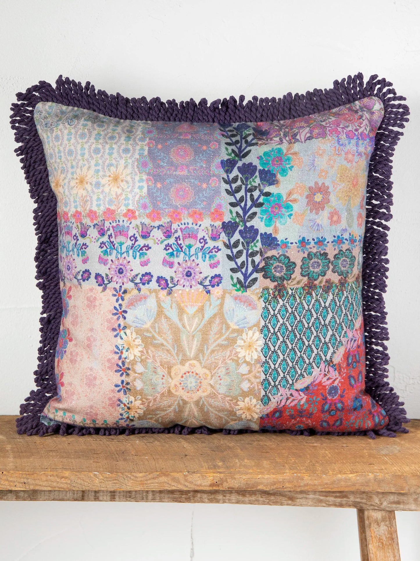 Bungalow Pillow - Mandala Borders Patchwork