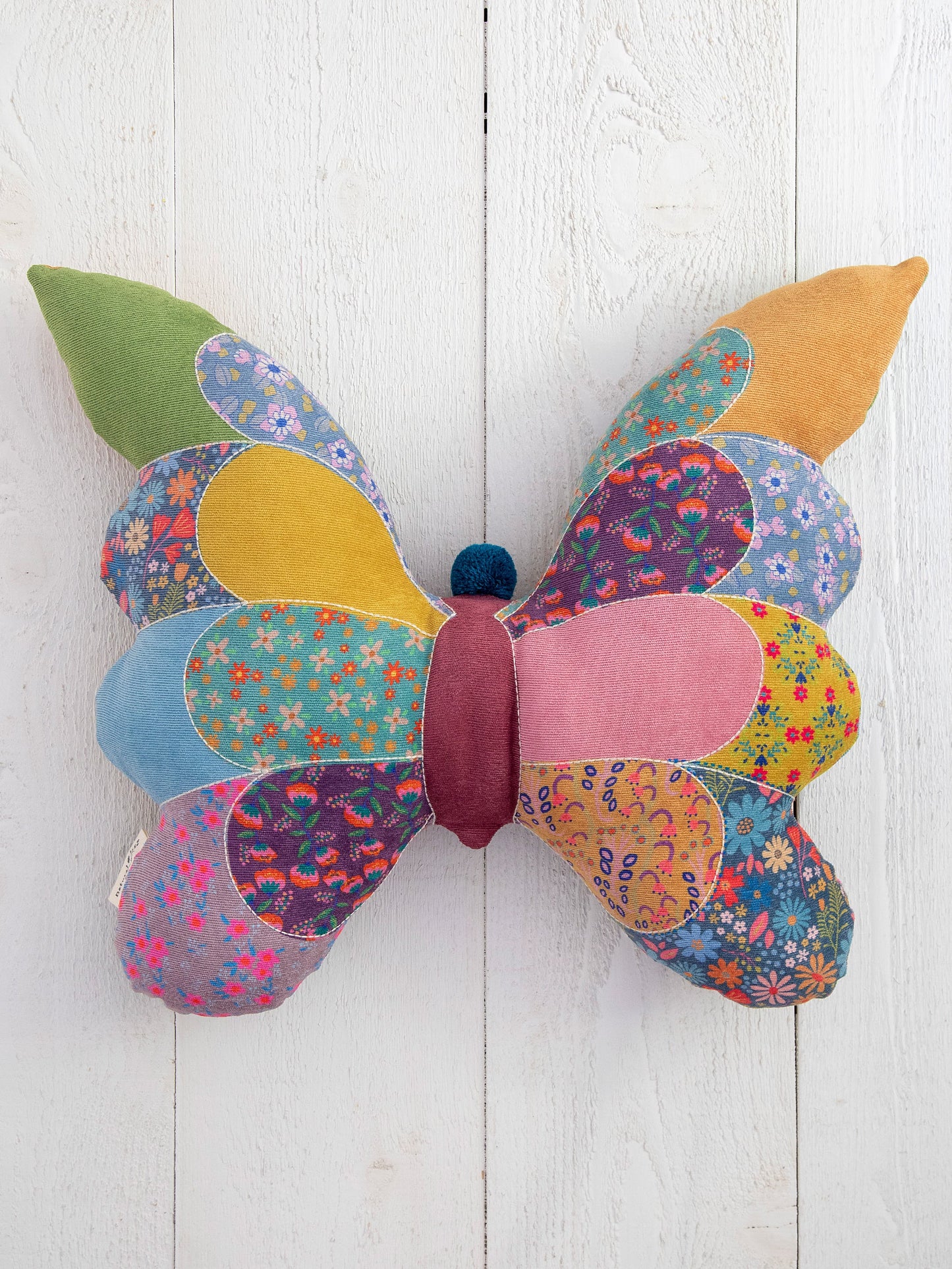 Whimsy Patchwork Pillow - Butterfly